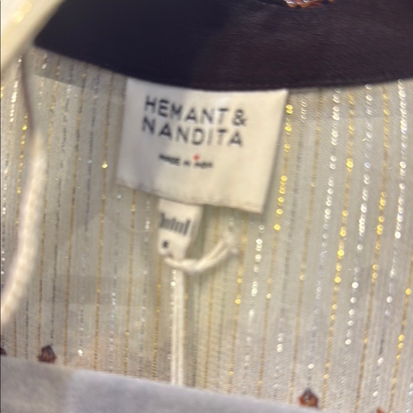 HEMANT & NANDITA gold and Brown Patterned Maxi Dress - Picture 4 of 6